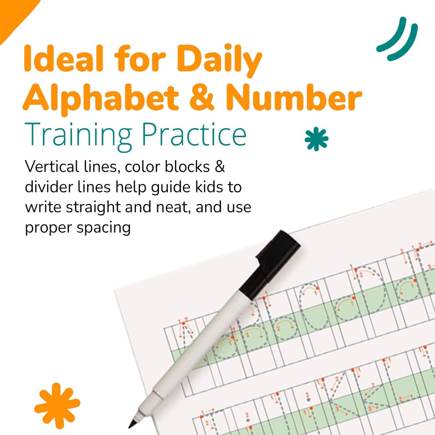 Dry Erase Number & Alphabet Flashcards for Kids Ages 3-5, 10 Numbers & 26 Visual ABC Flash Cards, Homeschool Learning Supplies, Summer School & After School Teaching Supplies for Handwriting Practice