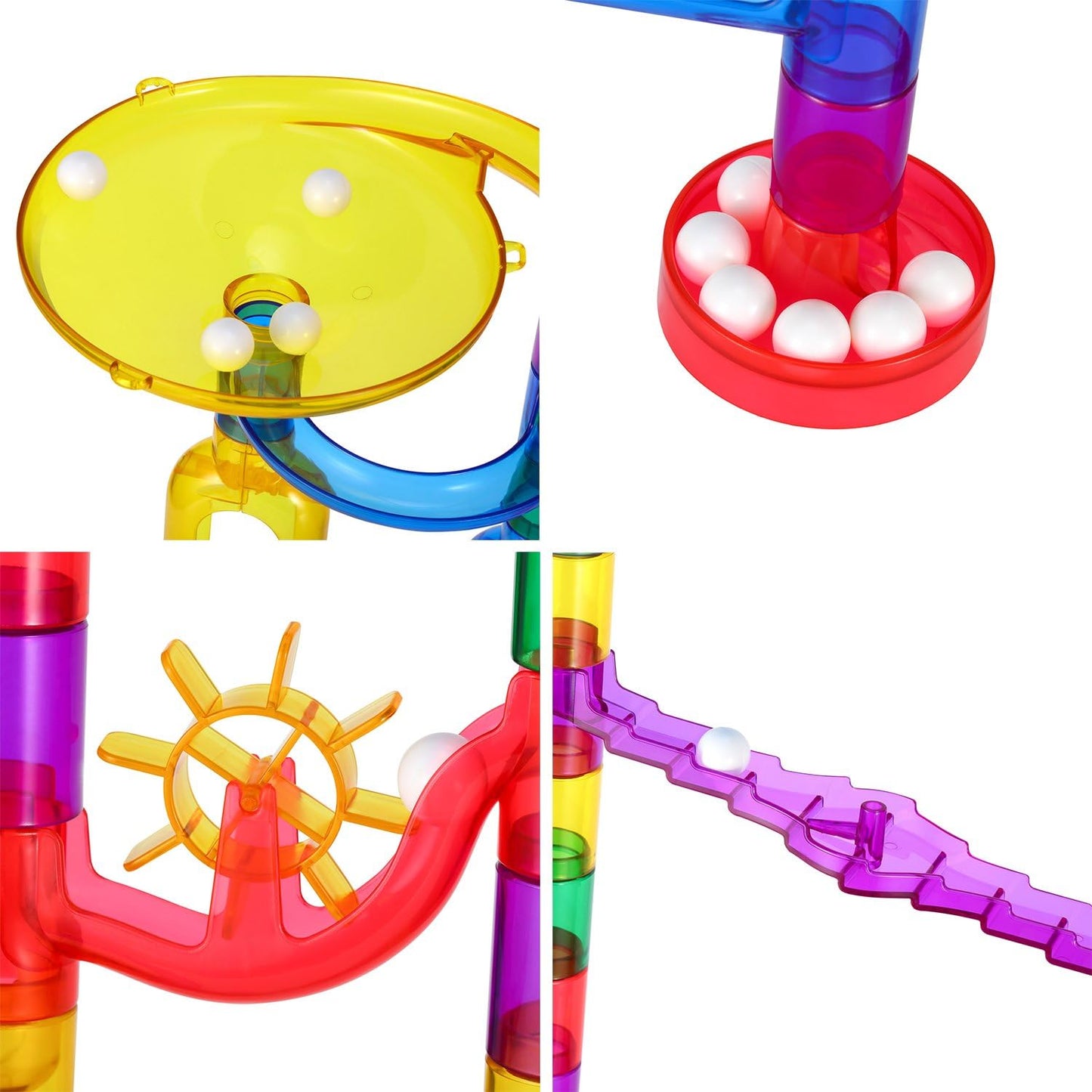 Magicfly Marble Run Set, 127 Pcs Marble Race Track for Kids with Glass Marbles, Ideal Gift for Christmas or Birthday
