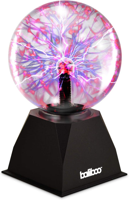 BALIBOO 3" Mini Plasma Ball Light – Touch Activated Lightning Globe – USB and Battery Powered Plasma Globe Lamp – Interactive Science Static Electricity Ball