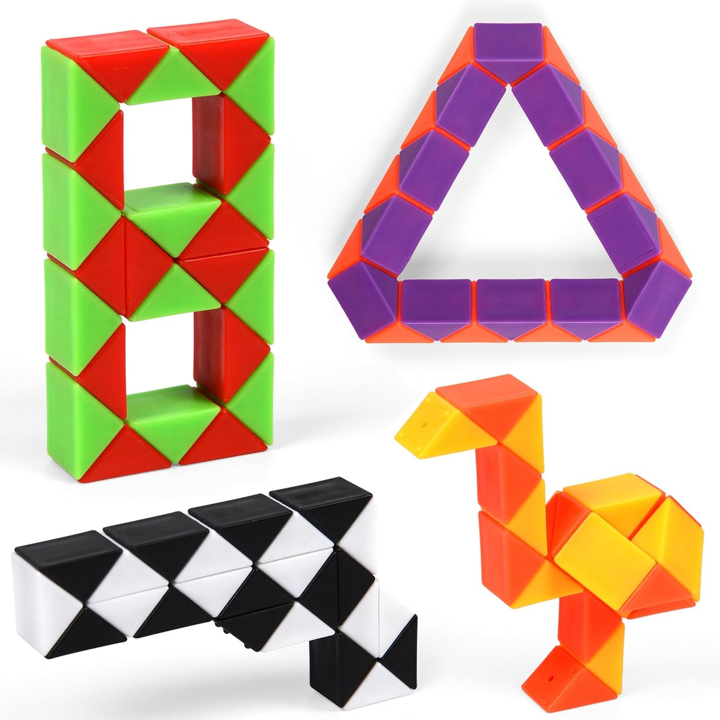 35 Pack 24 Blocks Magic Snake Cube Toy,Fidget Mini Snake Cube Puzzle Toy for Kids,Mini Plastic Puzzle Cube Toy for Kids Party Supplies,Classroom Rewards