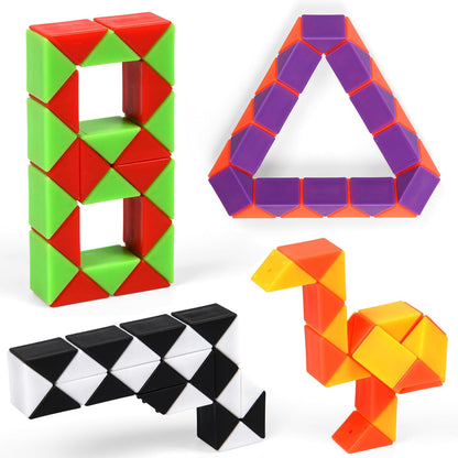 35 Pack 24 Blocks Magic Snake Cube Toy,Fidget Mini Snake Cube Puzzle Toy for Kids,Mini Plastic Puzzle Cube Toy for Kids Party Supplies,Classroom Rewards