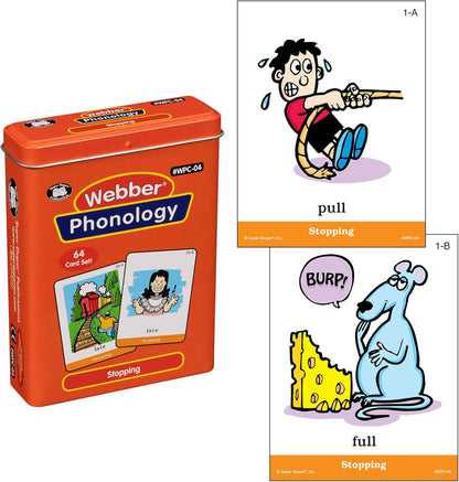 Super Duper Publications | Webber® Illustrated Phonology Stopping Minimal Pair Card Deck | Educational Learning Resource for Children