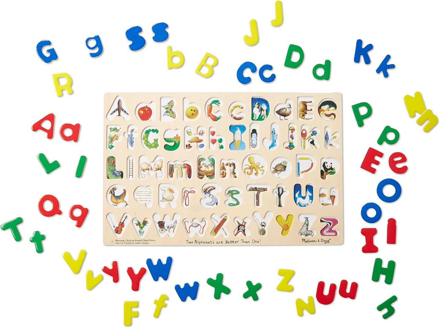 Melissa & Doug Upper & Lower Case Alphabet Letters Wooden Puzzle - 52 Pieces