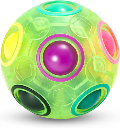 Vdealen Magic Rainbow Puzzle Ball, Fidget Ball Puzzle Brain Teaser Fidget Toy for Boys & Girls- Birthday Party Easter Valentines Christmas Stocking Stuffers for Kids Teen & Adults(Off White)