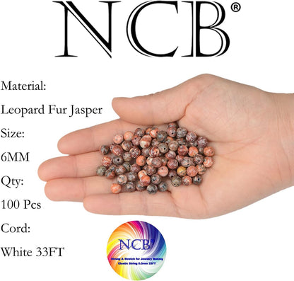 NCB 100pcs Original Natural Stone Beads Gemstone Round Loose Beads 6mm 8mm 10mm (Blue Aventurine, 6mm 100Beads) - Colors A