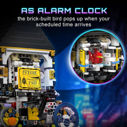 Mould King Cyberpunk Grand Clock Building Blocks Set, 3675+ Pcs Real-Time Clock Model Kit with Mechanical Gears, App Control Electric Building Model Kit, Creative Gift Toys for Adults Teens