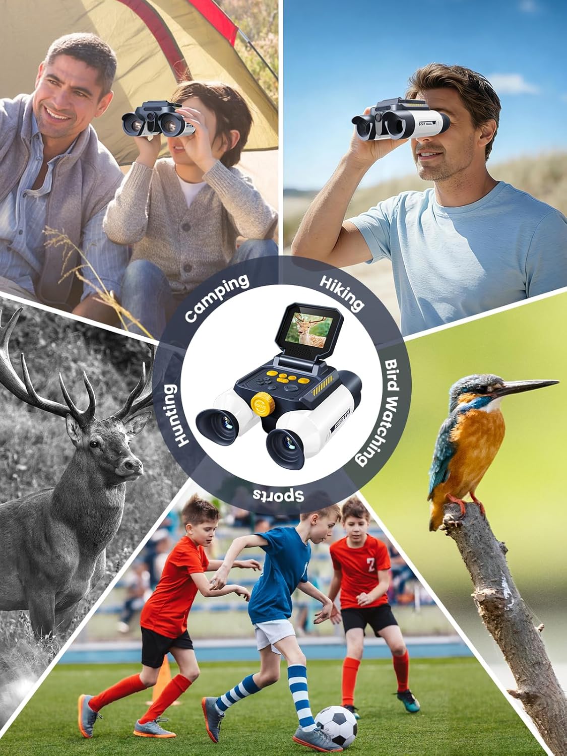 Acoath Binoculars for Kids with Night Vision Camera, Kids Telescope, 10X Optical Zoom, Magic Adventures Telescope Toys Gifts for Age 3, 4, 5, 6, 7, 8, 9, 10+ Years Old Boys Girls