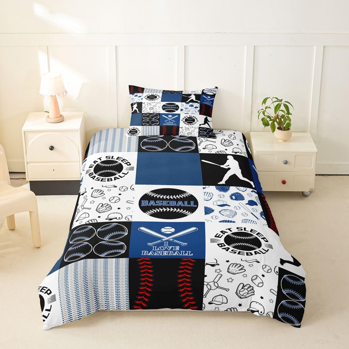 Drum Kit Duvet Cover,Kids Musical Instruments Bedding Set,Rock Music Comforter Cover for Boys Girls Room Decor,Neon Lighting Lightweight Bedspread Cover Twin Size with 1 Pillow Case(No Comforter)