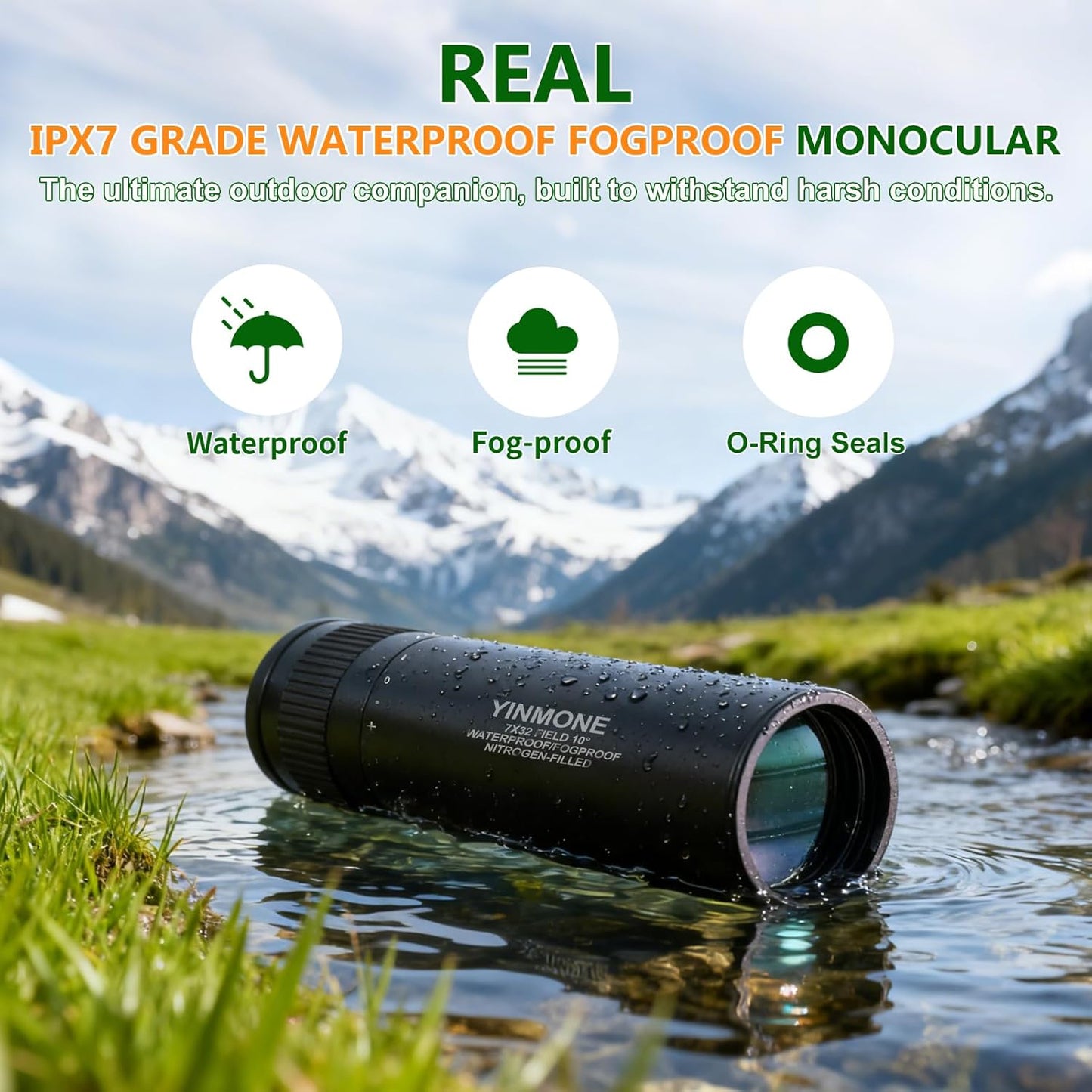2026 New ED+LAK 12X33 Handheld Monocular Telescope Waterproof with Phone Adapter,PXA&FMC&BAK4 Lens,Ultra Clear High Power Pocket Small Compact Monocular for Kids&Adults Travel Birdwatching Hiking