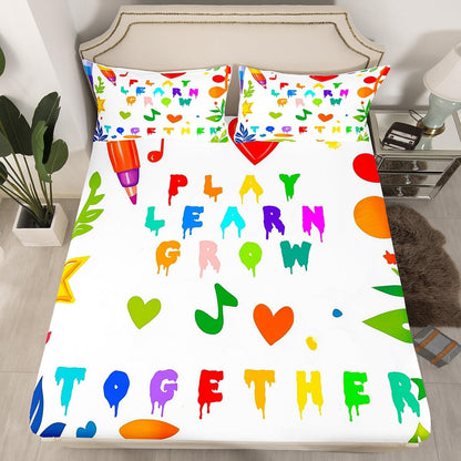 Chemistry Bed Sheets for Kids Teens Girls Boys,Chemical Experiment Fitted Sheet Twin,Science Themed Sheets for Math Lovers,Chemistry Lab Bedding Set,White and Black