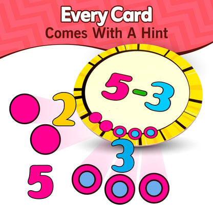 Math Flash Cards for Kids – Interactive Math Practice Kit with Addition & Subtraction, Preschool Learning Activities and Kindergarten Flash Cards for Classroom or Homeschool