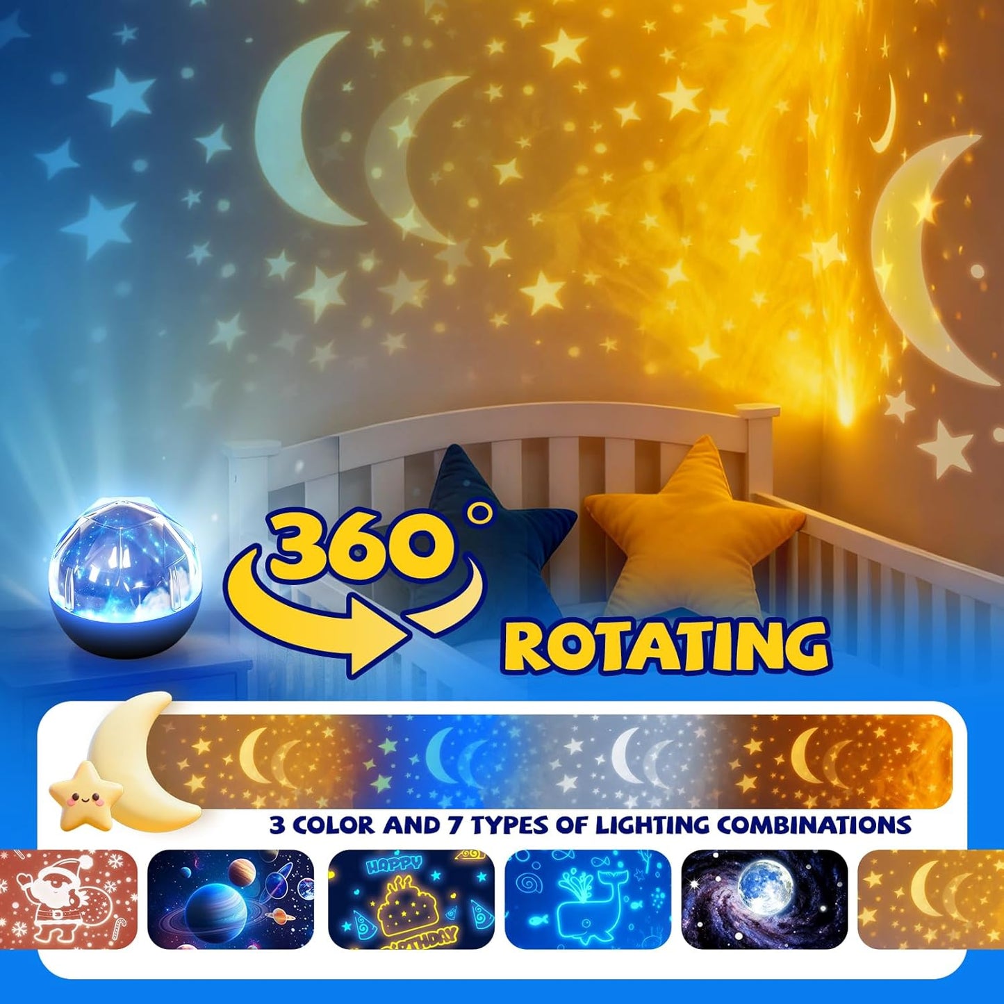 TOURACE Solar System Projector, Star Night Light for Kids, Planet Toys, Space Light, Universe Projectór, Space Lamp, Teen boy Girl Bedroom, Planets Toy, Planetarium Projector, Boys Gift, Christmas.