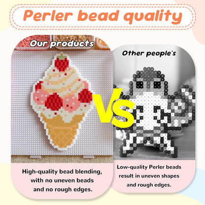 Perler Beads Kit 14400 pcs 24 Colors 2.6mm Mini Fuse Beads Bulk with Fuse Beads Pegboards, Black & White Included, Easter Homeschool Arts and Crafts Supplies for Kids 7+ & Adults