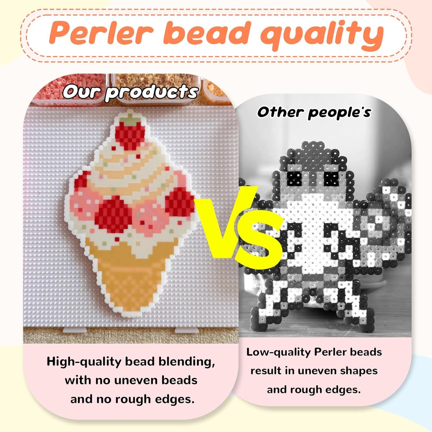 Perler Beads Kit 14400 pcs 24 Colors 2.6mm Mini Fuse Beads Bulk with Fuse Beads Pegboards, Black & White Included, Easter Homeschool Arts and Crafts Supplies for Kids 7+ & Adults
