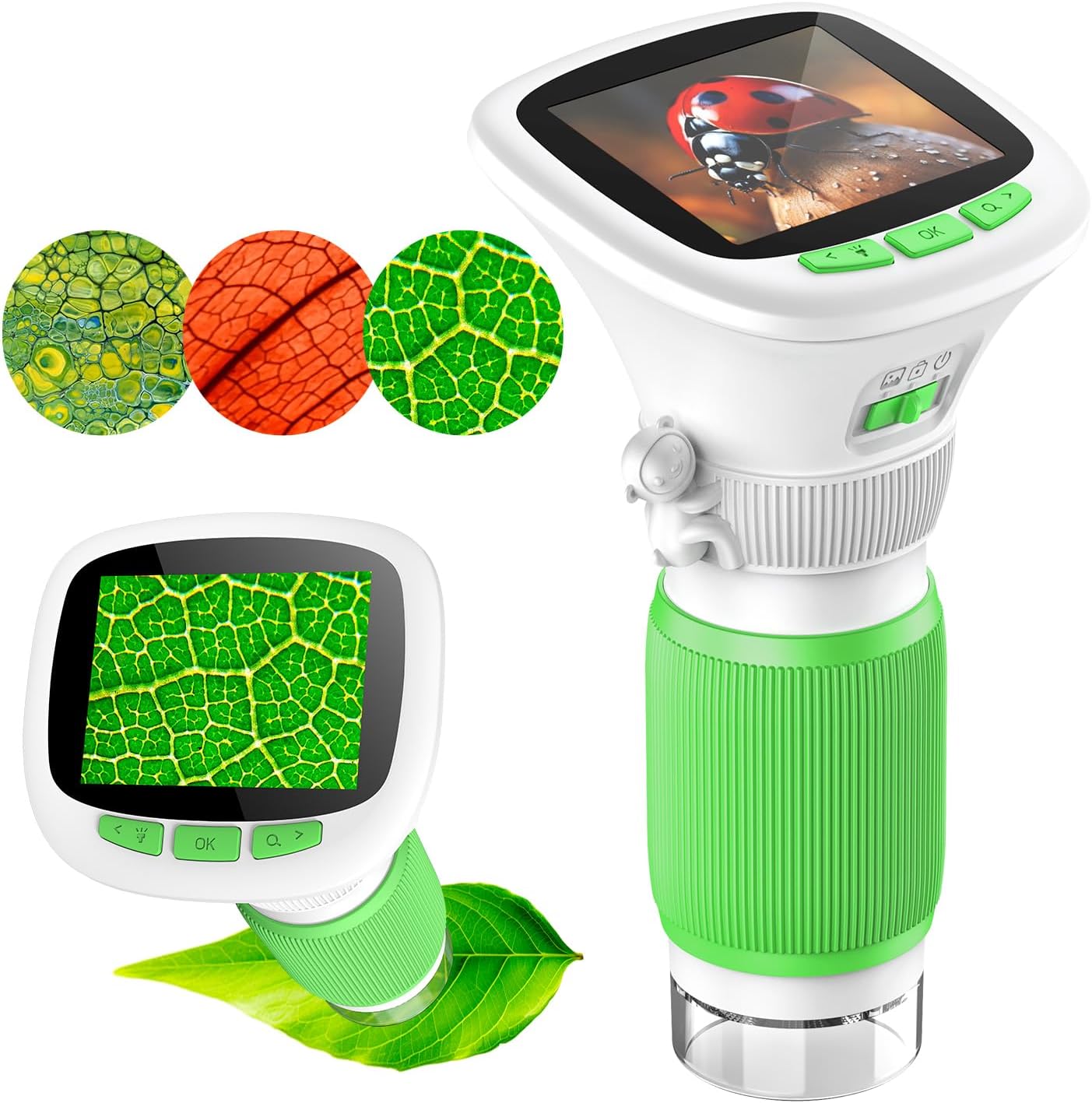 2-in-1 Kids Microscope Camera with 200W Dual Lens-2.0" Screen 500X Photo & Video AUKCLAX Digital Microscopes Handheld for 3 4 5 6 7 8 9 10 11 12 Year Old Kids Educational Science Kit Toy Gifts(Purple)