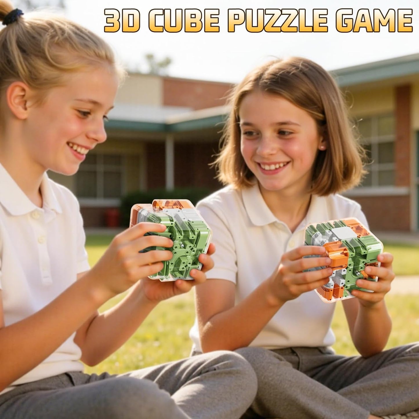 JUKUDAHU 3D Cube Puzzle Toys for Kids 3-5 5-8 8-12 with Ball, Educational Brain Teaser Color Matched Game, Family Board Game Fidget Toys Birthday Gift for Boys Girls 3 4 5 6 7 8 9 10+ Years Old Teens
