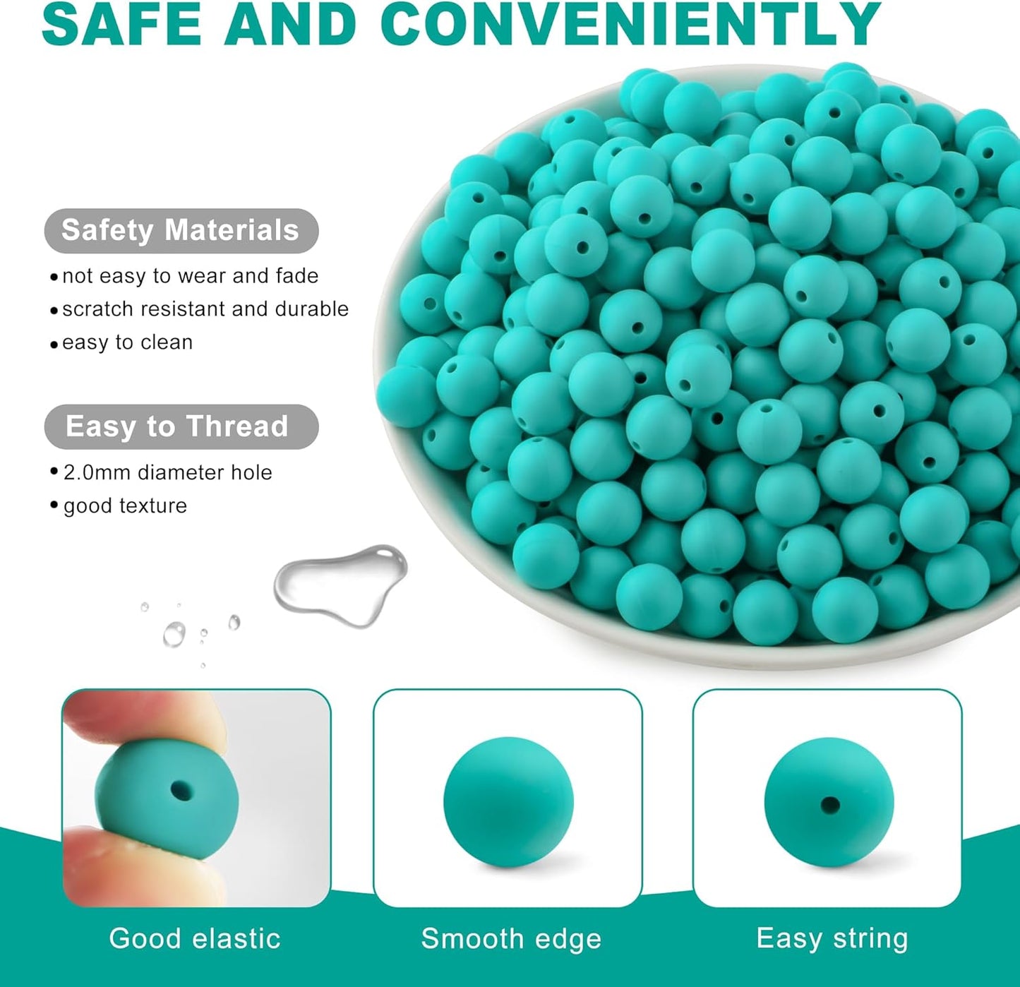 65Pcs 19mm Silicone Beads for Keychain Making Bracelet Necklace, Bulk Round Silicone Beads for Pens（Christmas Green） - Colors A