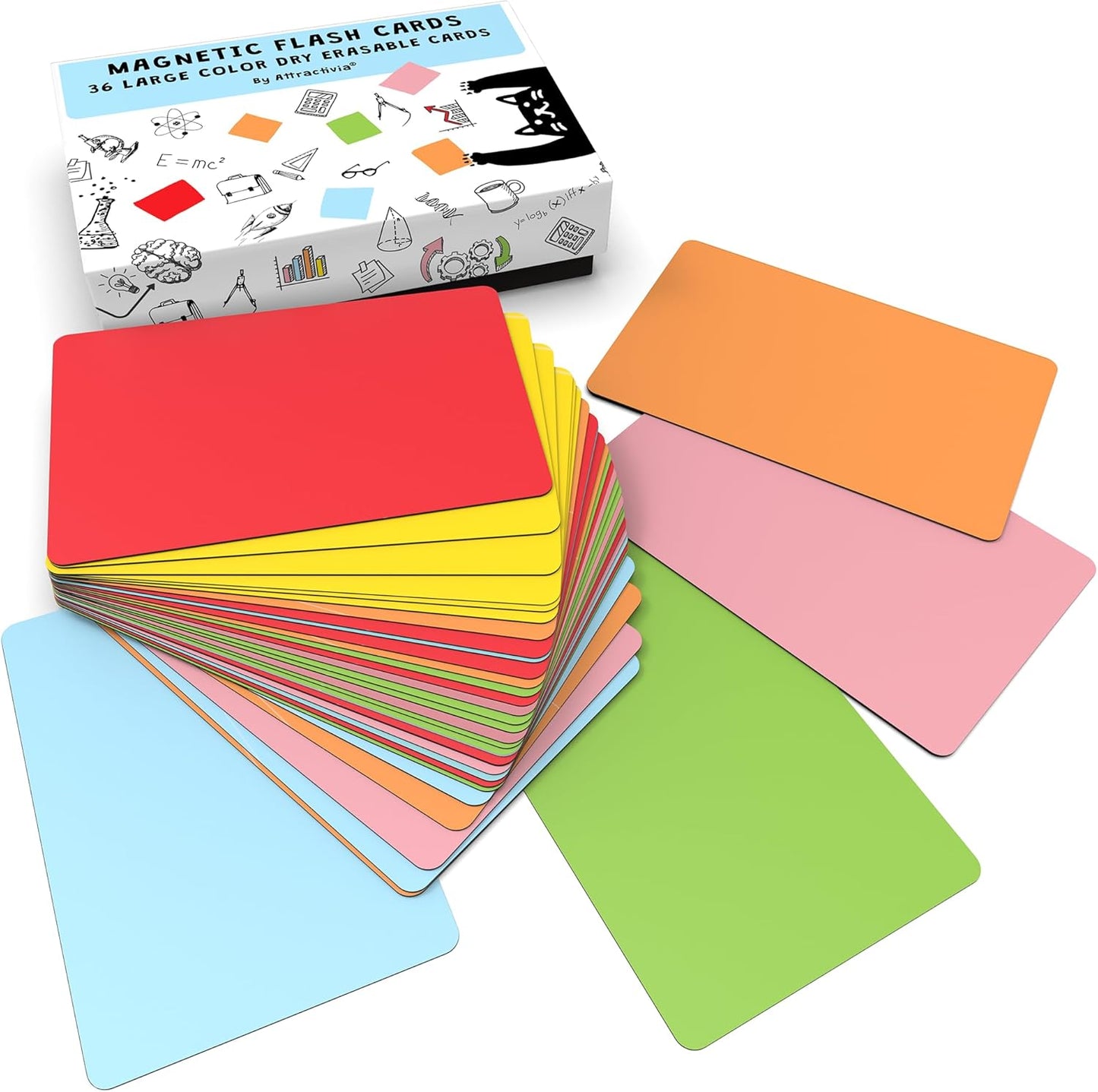 Attractivia Dry Erase Magnetic Labels 7.3 x 5.6 in, Dry Erase Magnets, 20-Pack, White Erasable Write-On All-Purpose Labels, for Office, Education, Home, Whiteboard