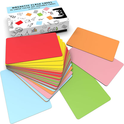 Attractivia Dry Erase Magnetic Labels 7.3 x 5.6 in, Dry Erase Magnets, 20-Pack, White Erasable Write-On All-Purpose Labels, for Office, Education, Home, Whiteboard
