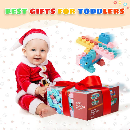 78 Pcs Top STEM Soft Building Block Sets for Kids Aged 18 months to 6 years.Mega Blocks for Baby.Large Construction Stacking Block Toys for Toddler to Improve Imagination、Creativity、Hands-on Ability