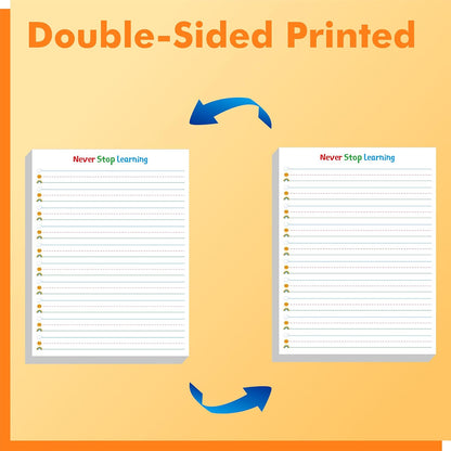 100 Sheets Ruled Writing Paper, Double-Sided Printing Skip-A-Line Ruled Writing Paper with Dotted Lines Handwriting Practice Paper 1” line spacing for Kindergarten Toddlers Kids (11” x 8.3”)
