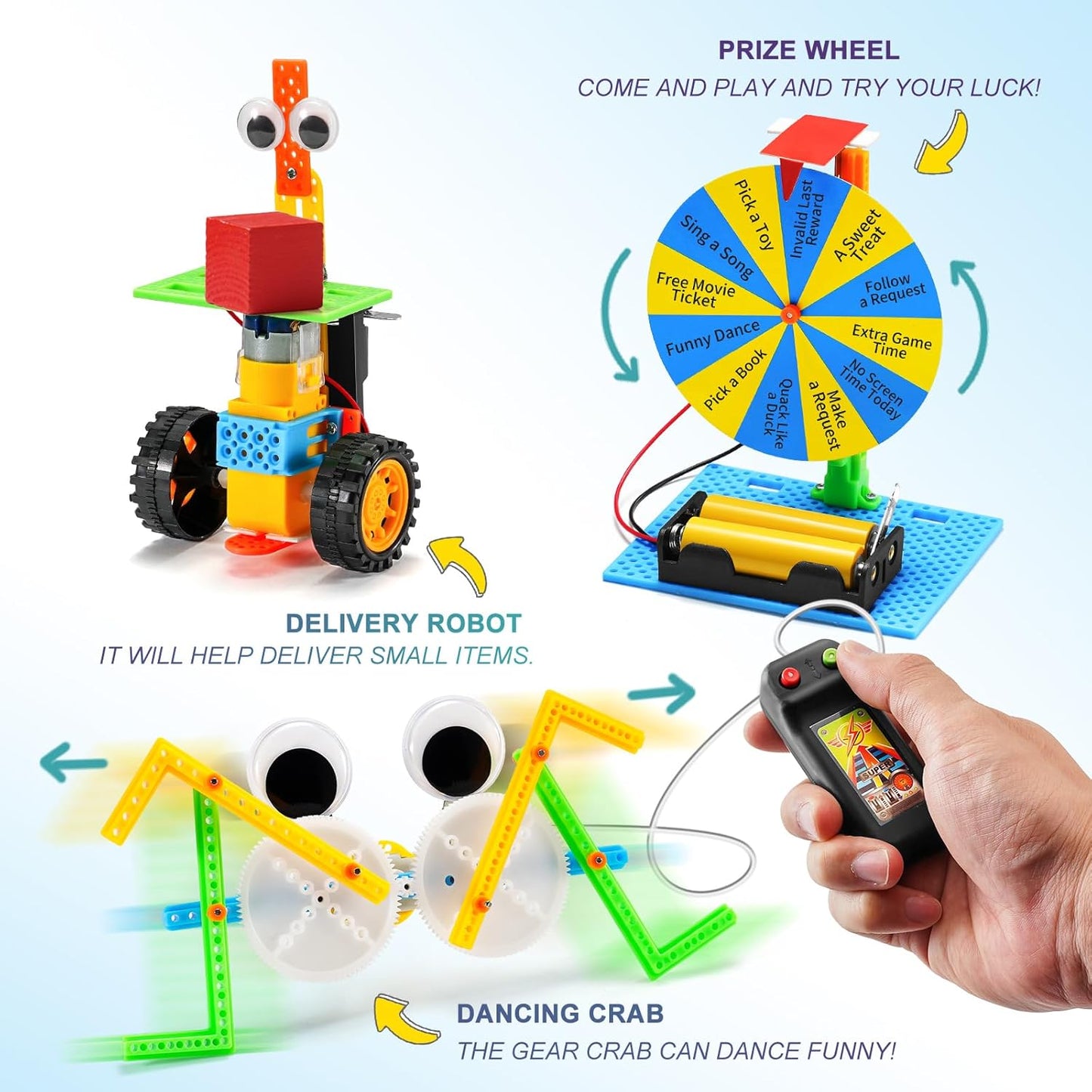 STEM Robotics Kits for Kids Age 8-12, DIY Engineering Crafts Kit Science Robot Building STEM Toys for Boys & Girls Ages 8-13 8-10 8 9 10 12 13 14