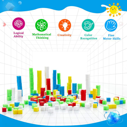 Wettarn 2000 Pieces Plastic Counting Cubes Small Centimeter Cubes for Classroom Preschool Teaching Classification Measurement Learning, 5 Colors