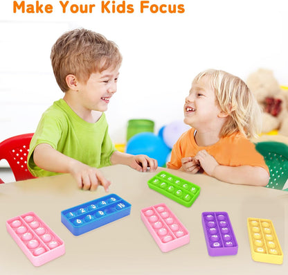 Ten Frame Popper, Math Fidget Sensory Toys, Ten-Frame Counting Toy, Educational Toy for Kids, Classroom Group Learning Activities for Toddler(Pack of 10)