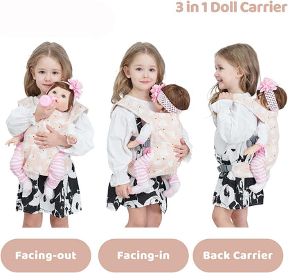 Miracle Baby Doll Carrier for Kids, Front and Back Baby Doll Accessories Backpack Kid Toddlers Play Toy Baby Carriers with Adjustable Straps for Little Girls