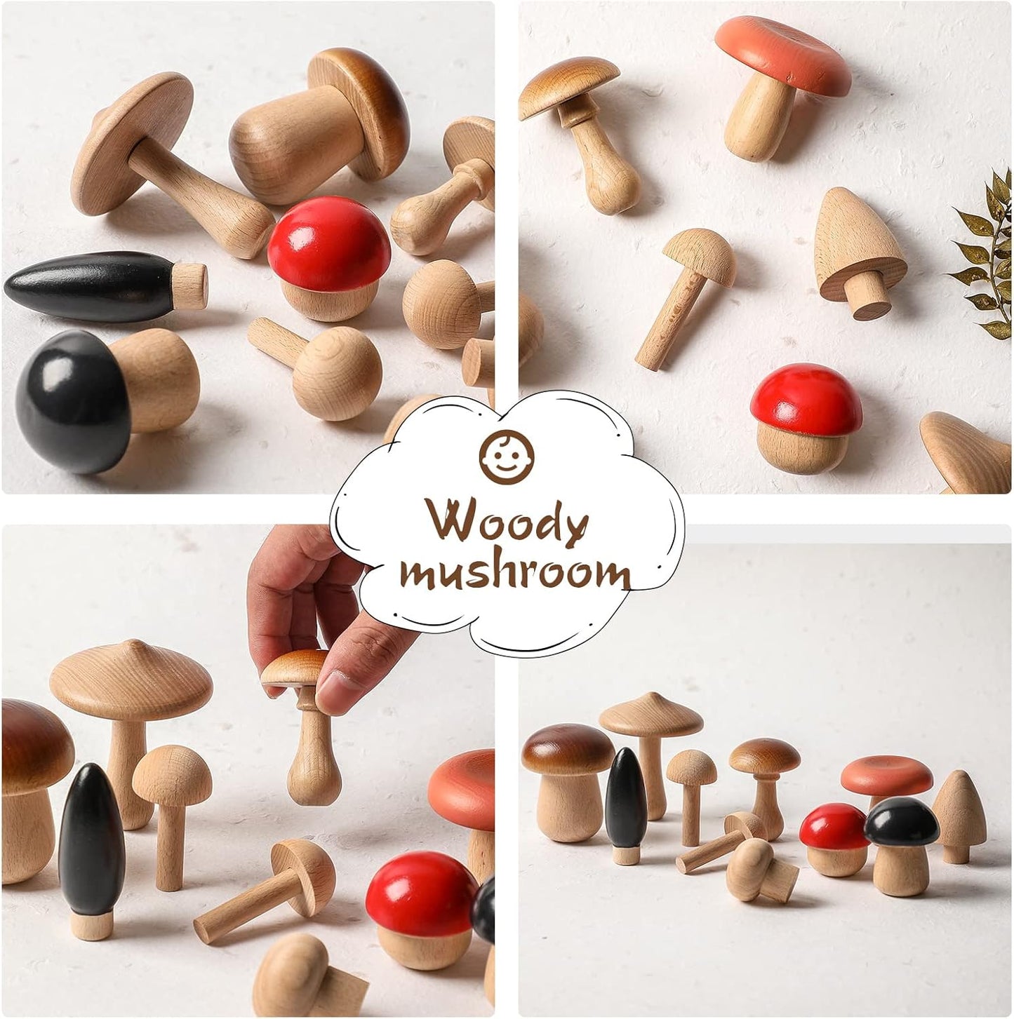 Promise Babe Wooden Baby Toys Balance Counting Toys Math Games Unfinished Wooden Peg Dolls Preschool Learning Educational Montessori Toys for Kids Toddlers