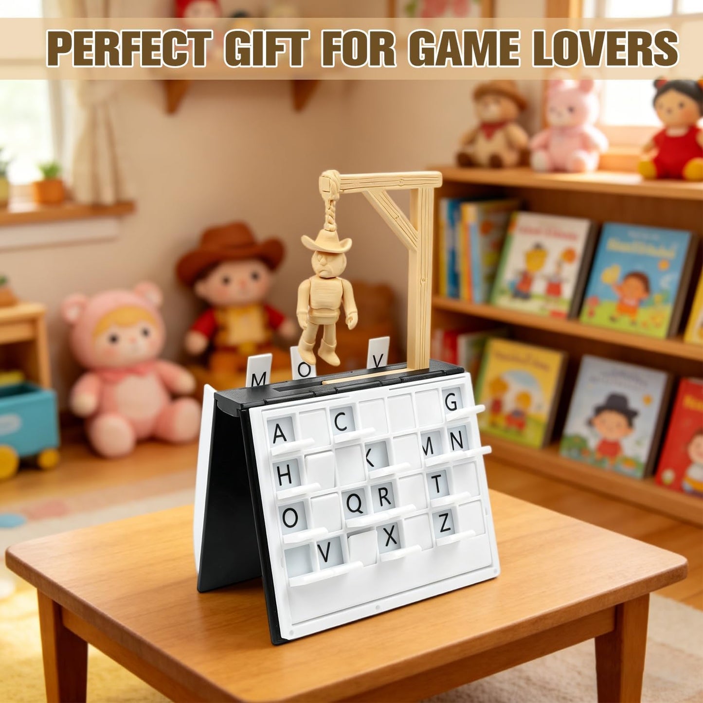 KOSIMI PlayBook'd - Hangman Game Magnetic Cowboy, Vocabulary Words Spelling Challenge Table Game, Hangman Challenge Game,Portable Books Design Board Game