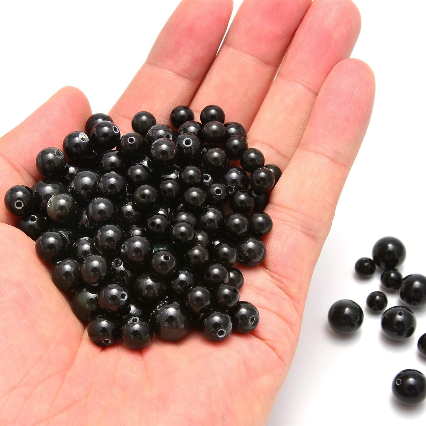 NCB 100pcs Original Natural Stone Beads Gemstone Round Loose Beads 6mm 8mm 10mm (Blue Aventurine, 6mm 100Beads) - Colors A
