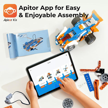 Apitor Robot X Robot Building Kit, 12-in-1 Programmable APP Remote Control RC Car, STEM Robotics Coding Set, Educational Birthday Gifts for Boys Girls Kids Ages 8-12 (600 Pieces)