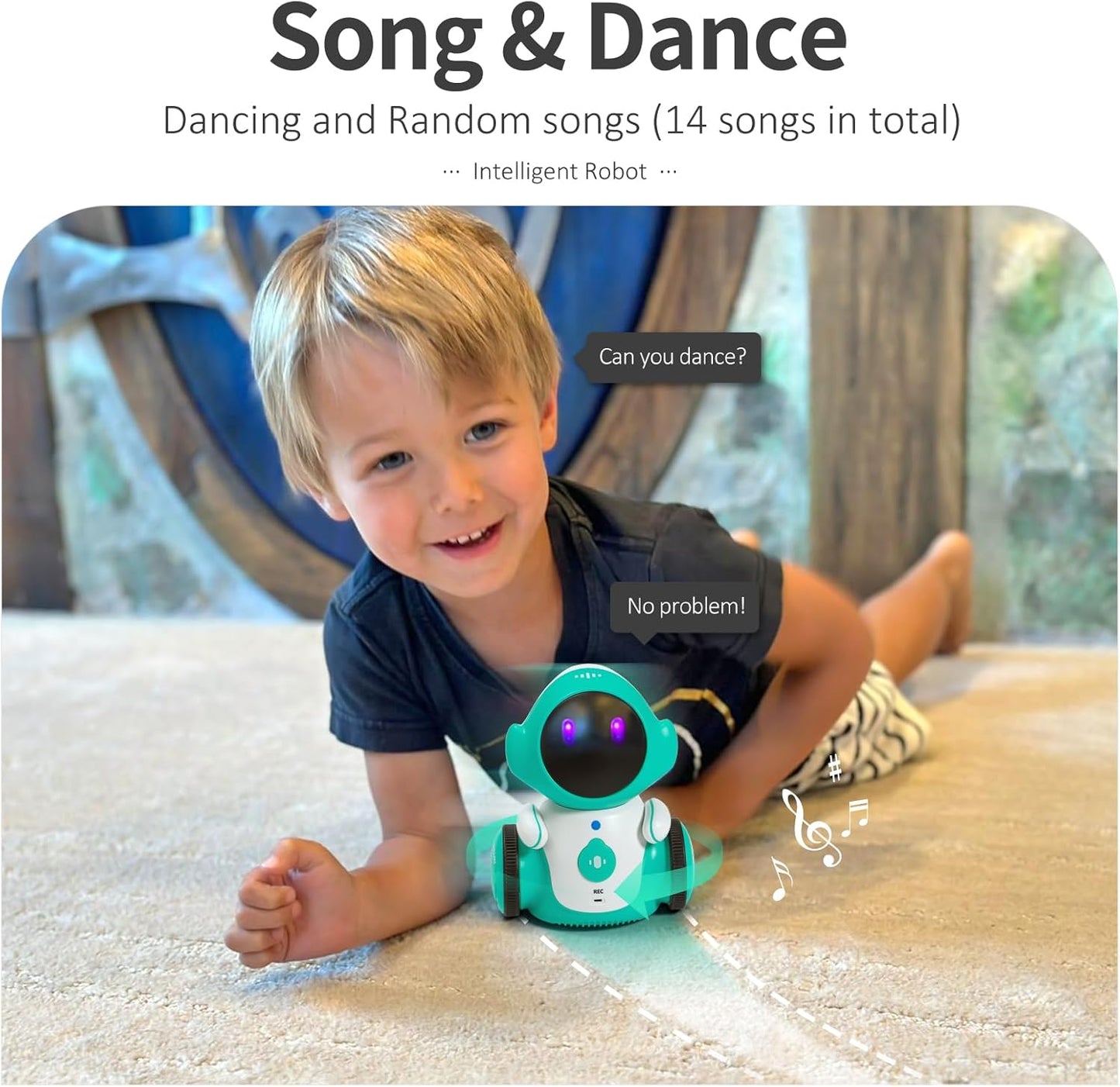 GILOBABY Interactive Robot for Kids Ages 3-8 – Rechargeable with Voice Control & Playback Mode – Educational Toy that Sings, Dances and Touch Control (Blue)