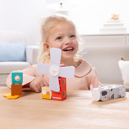 Melissa & Doug Blockables™ Farm and Woodland 2-Pack Bundle Connectable Wooden Building Blocks Preschool Play Set Toy