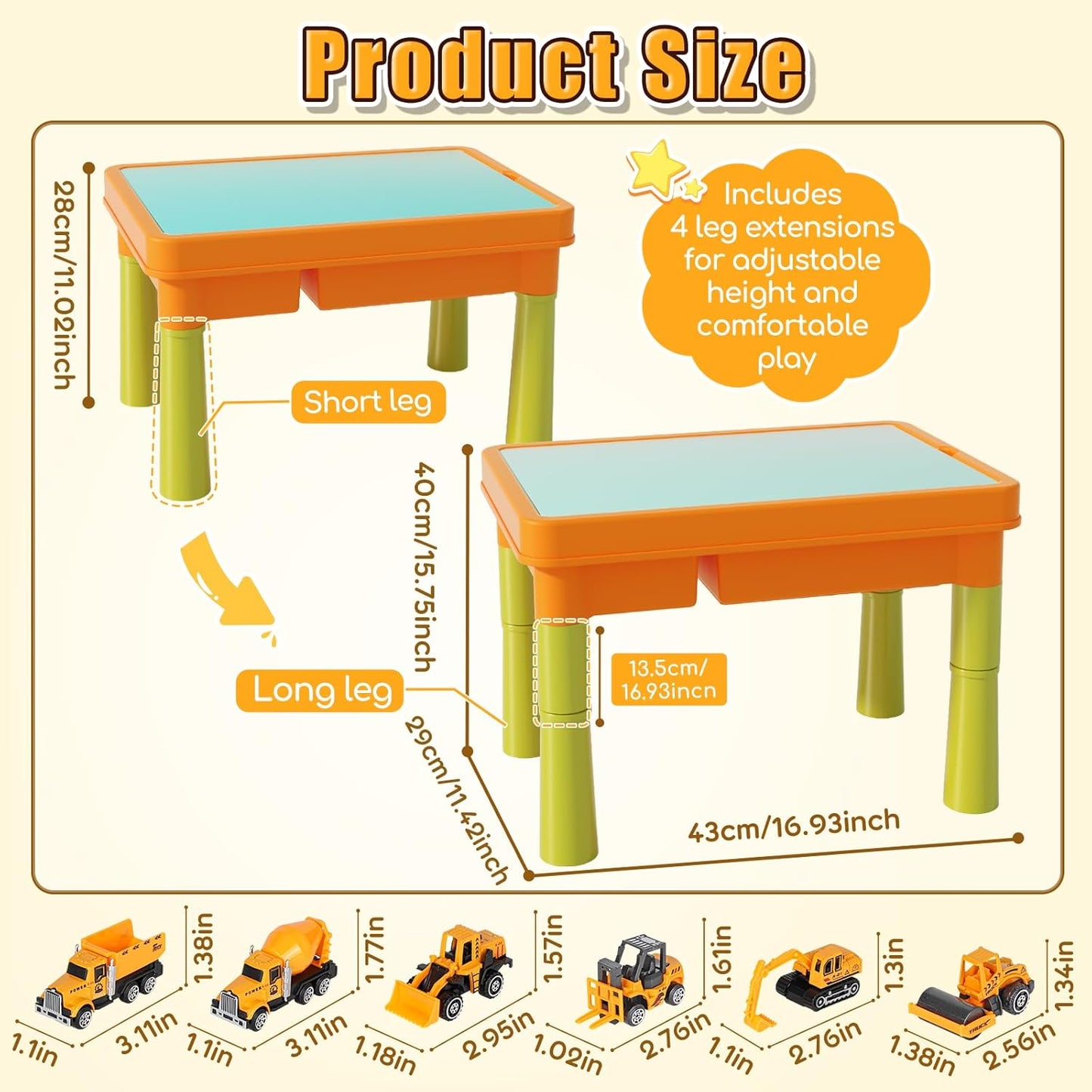 Lehoo Castle Sensory Table with Sensory Sand, Indoor Sensory Bin with Lid & 2.6lbs Play Sand, Construction Kit with 6 Alloy Trucks & Castle Molds, Sensory Toys for Toddler Boys and Girls