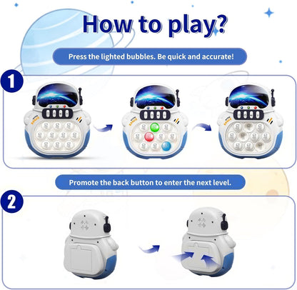 Narotood Quick Push Pop Game - Light Up Bubble Fidget Toy for Kids & Adults, Handheld Puzzle Game Sensory Toys, Great Gift for Christmas, Easter & Birthdays for Boys and Girls Ages 3-12 (Bear)