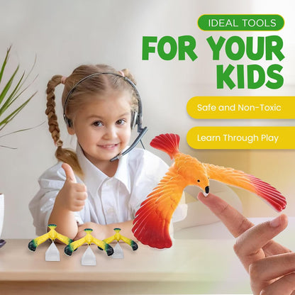 SENSORY4U Balancing Bird Set - One Dozen Party Pack Balance Birds - School Treasure Box or Party Favors Gifts for Kids - Physics Game Fine Motor Skills Toys.