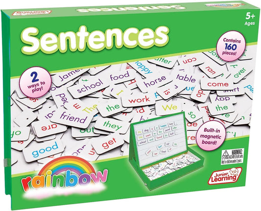 Junior Learning Rainbow Sentences, 160 Pieces, Cardboard, Magnetic