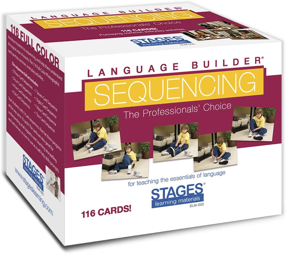 Stages Learning Materials Language Builder Picture Noun Flash Cards Photo Vocabulary Autism Learning Products, ABA Therapy 10 Boxes, 1413 Cards, Blocks, 88 Realistic 3D Items