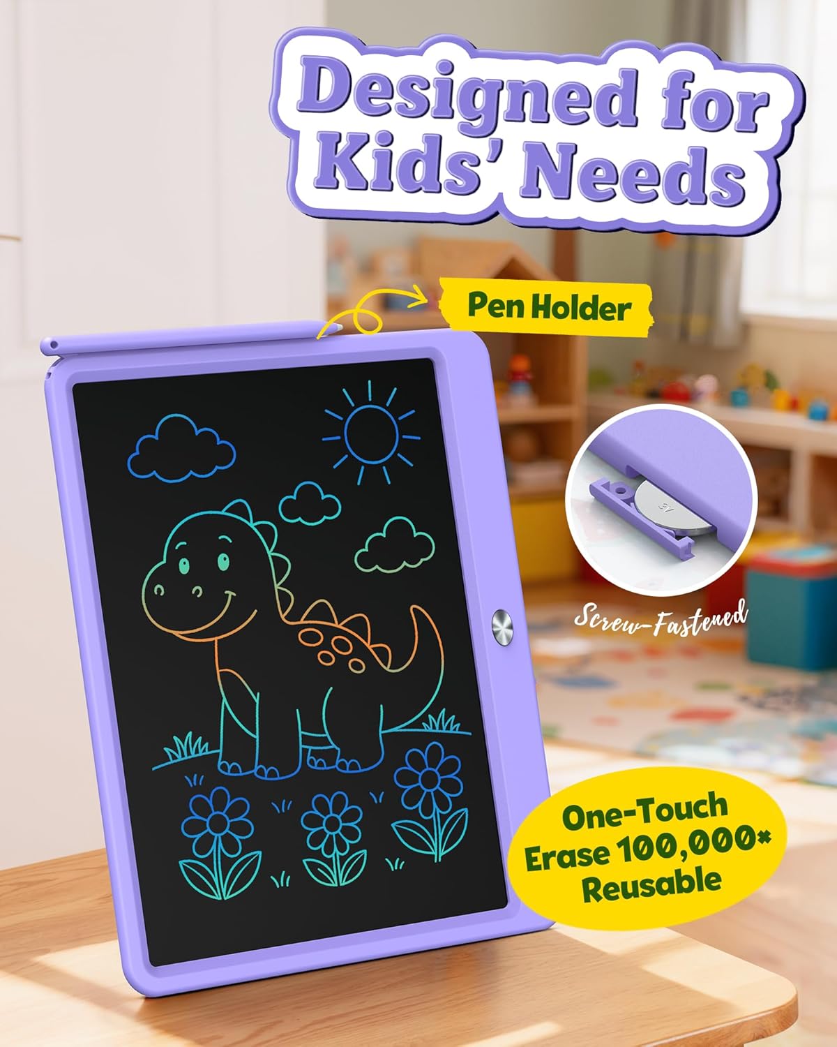 Bravokids Toys for 3-6 Years Old Girls Boys, LCD Writing Tablet 10 Inch Doodle Board, Electronic Drawing Pads, Educational Birthday Gift for 3 4 5 6 7 8 Years Old Kids Toddler (Blue)