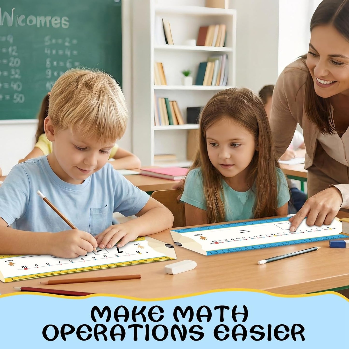 30Pcs Pencil Number Lines, Double Sided Number Lines for Students, 12x4Inch Erasable Number Line for Classroom Wall Home Teaching Supplies Must Haves
