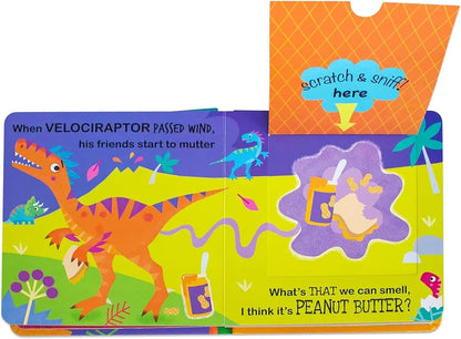Buddy & Barney: Scratch & Sniff Book - Dino Farts - Rhyming Prehistoric Board Book, Lift-The-Flap & Smell, 7 Hilarious Real Scents, Sensory, Kids 3+