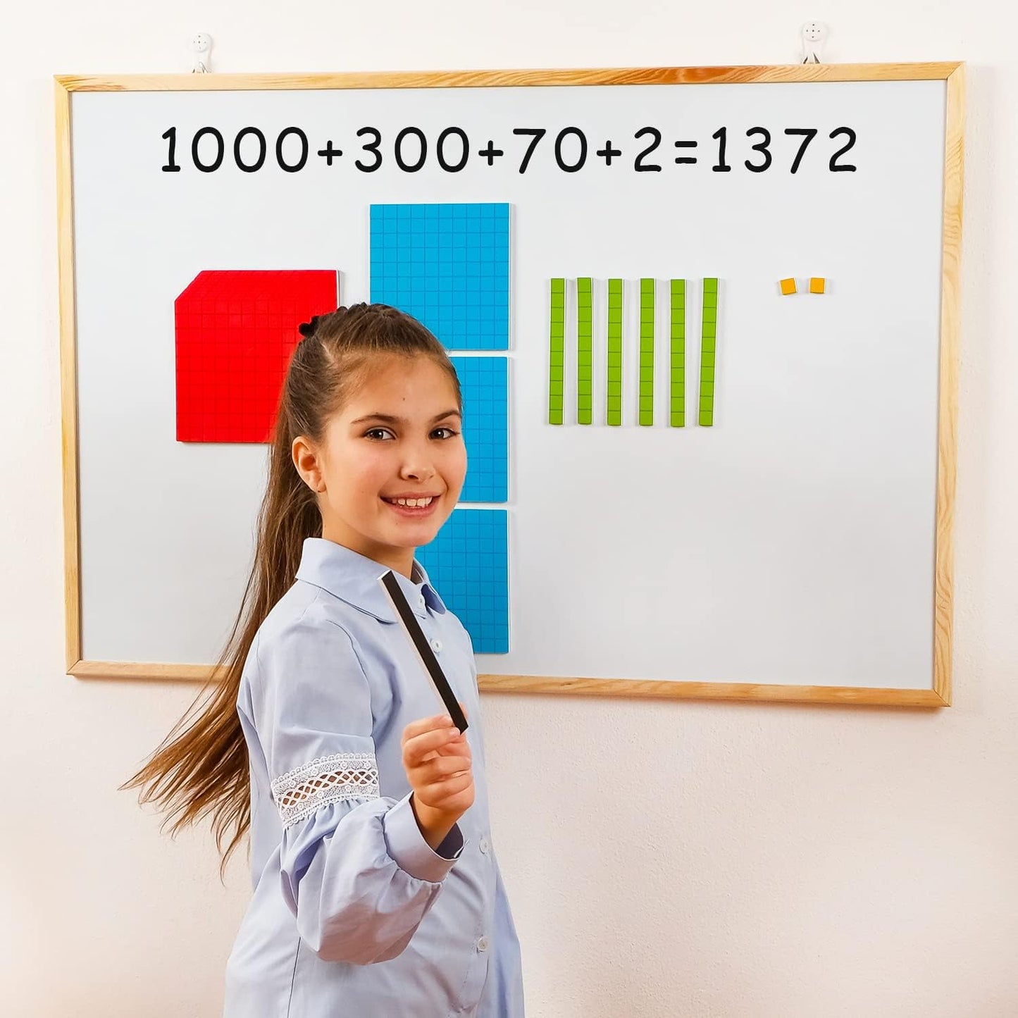 Simply Magic Magnetic Place Value & Discs Set & Jumbo Magnetic Base Ten Blocks for Math
