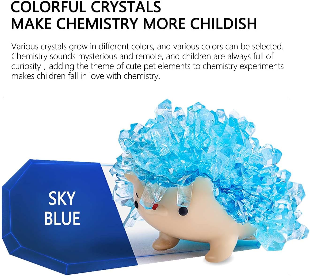 Crystal Growing Toys for Kids - Vibrant Colorful Crystal Hedgehog to Grow,Science Experiments Learning and Education for Kids STEM Gifts for Boys & Girls 8 Years + (Moss Green)