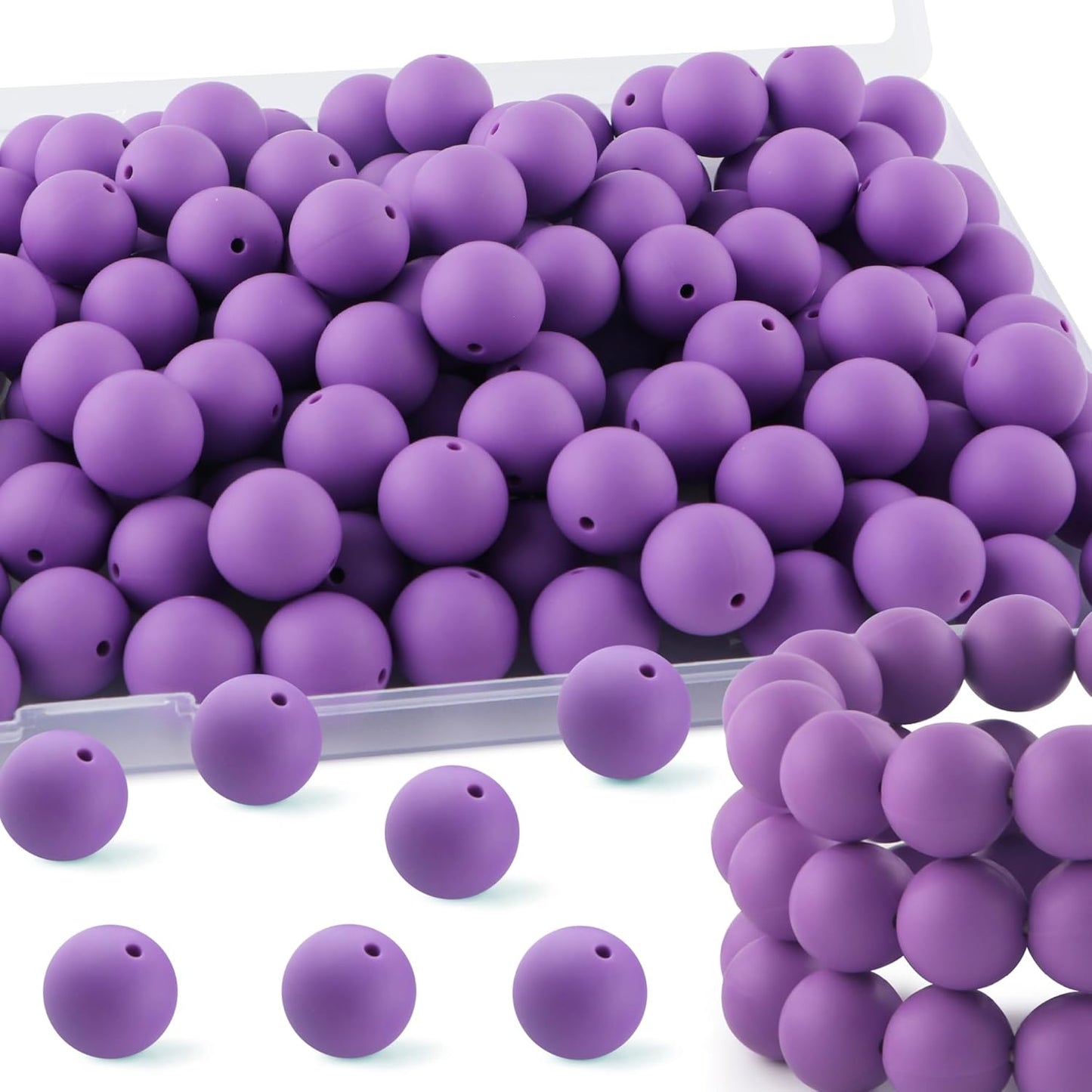 65Pcs 19mm Silicone Beads for Keychain Making Bracelet Necklace, Bulk Round Silicone Beads for Pens（Christmas Green） - Colors B