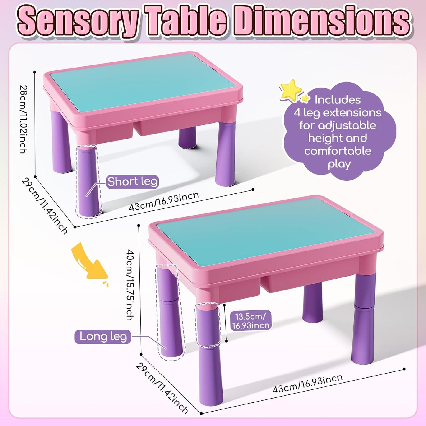 Lehoo Castle Sensory Table with Sensory Sand, Indoor Sensory Bin with Lid & 2.6lbs Play Sand, Construction Kit with 6 Alloy Trucks & Castle Molds, Sensory Toys for Toddler Boys and Girls