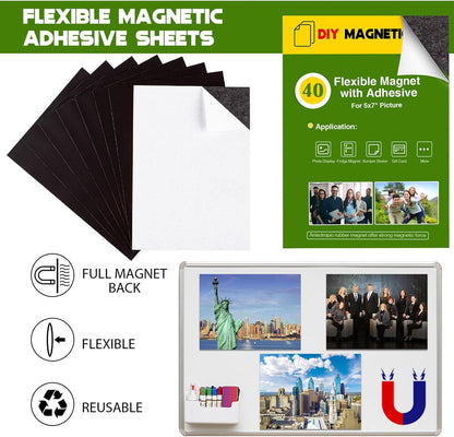 Adhesive Magnetic Sheets for Letter Size 8.5x11 (Pack of 8),Magnet Sheets with Self-Stick Adhesive for Home/Classroom/Office,Easy Cut DIY Paper Craft Magnet