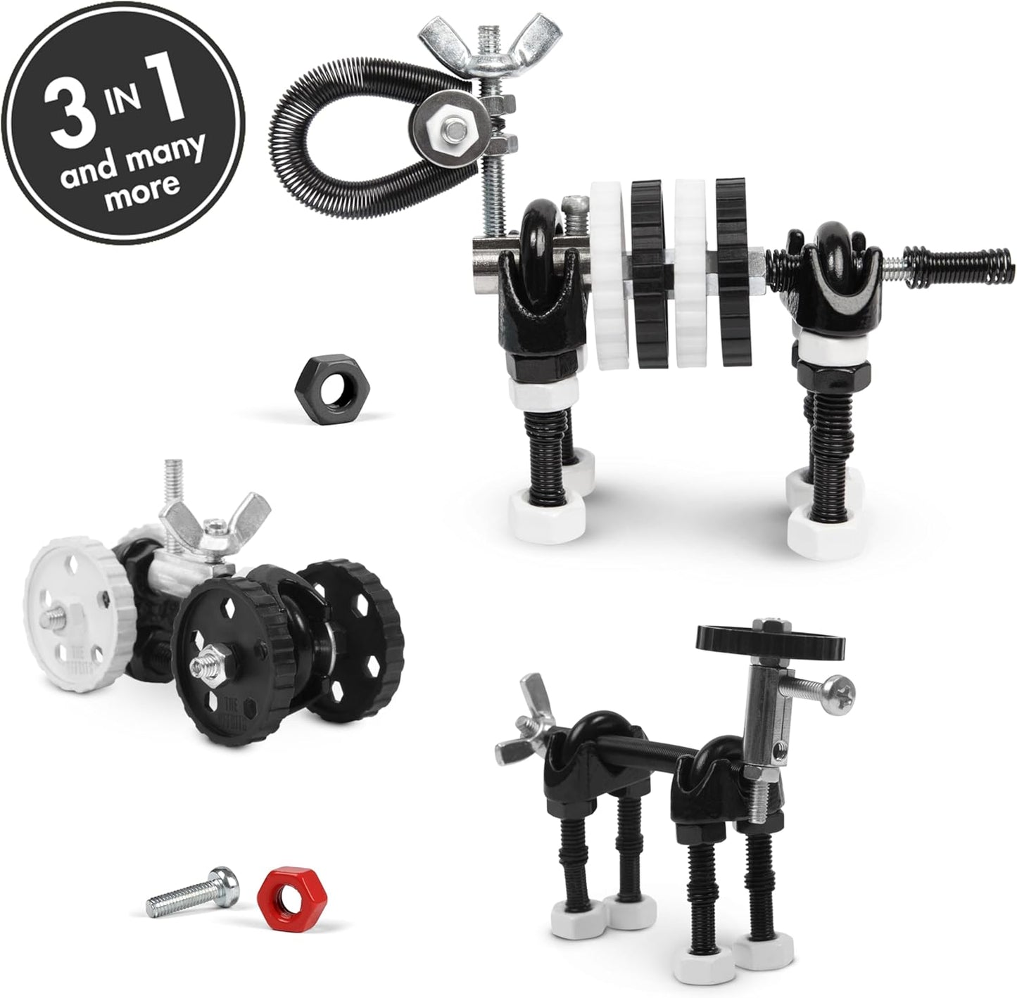 The Off Bits Erector Set: Animal Mini STEM Toys for Kids 6+, Toy Building Sets with Nuts & Bolts, STEM Building Toys Gifts for Boys and Girls (Blue Elephant)
