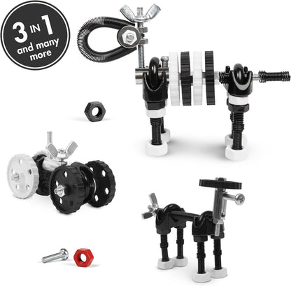 The Off Bits Erector Set: Animal Mini STEM Toys for Kids 6+, Toy Building Sets with Nuts & Bolts, STEM Building Toys Gifts for Boys and Girls (Blue Elephant)